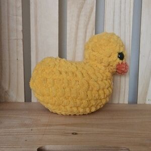 Yellow Plush Duck Toy for Small Pets